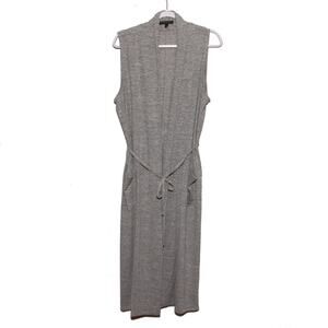 Banana Republic Sleeveless Vest Cardigan Duster Size Medium Gray